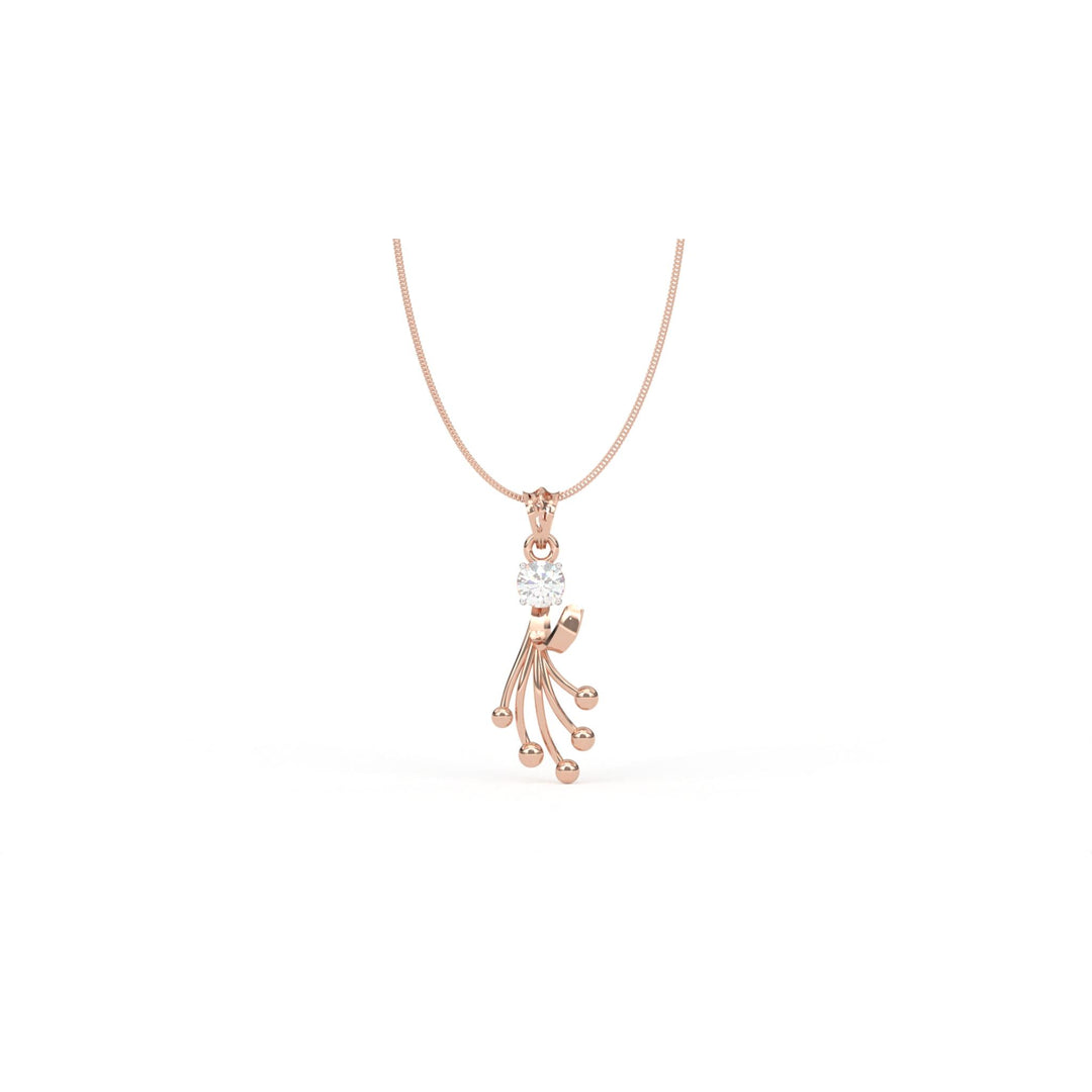 0.47 CT Lab-Grown Diamond Unique-Line Ball Pendant Necklace | Solid Gold | Modern Design