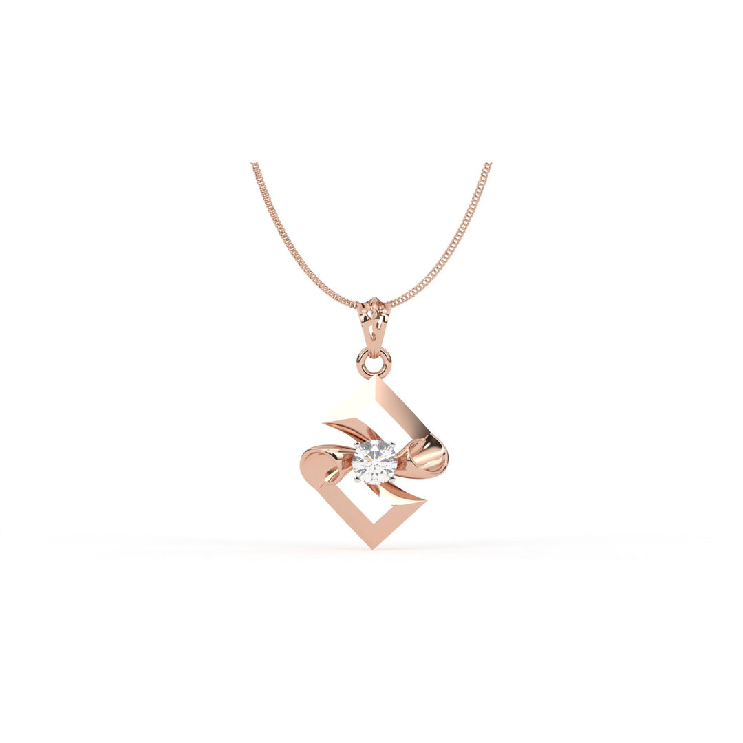 0.47 CT Lab-Grown Diamond Twisted Pendant Necklace | Solid Gold | Modern Elegant Design