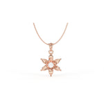 Load image into Gallery viewer, 0.24 CT Lab-Grown Diamond Rose &amp; Star Pendant Necklace | Solid Gold | Elegant Design
