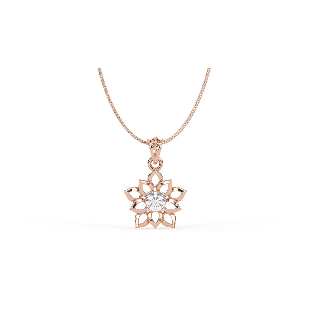 0.47 CT Lab-Grown Diamond Flower Pendant Necklace | Solid Gold | Elegant Floral Design