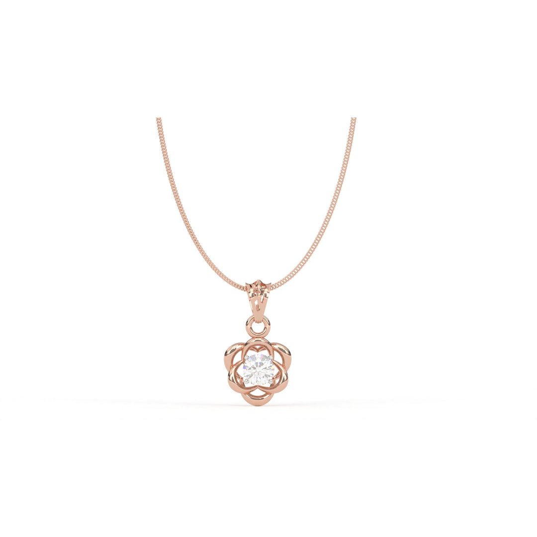 0.47 CT Lab-Grown Diamond Unique Floral Pendant Necklace | Solid Gold | Elegant Design