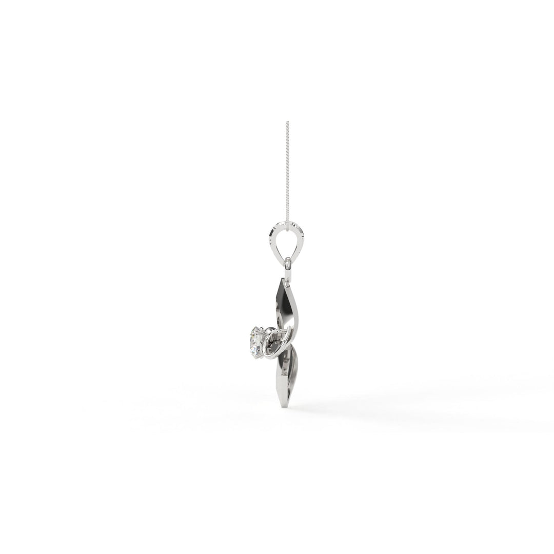 0.47 CT Lab-Grown Diamond Twisted Pendant Necklace | Solid Gold | Modern Elegant Design