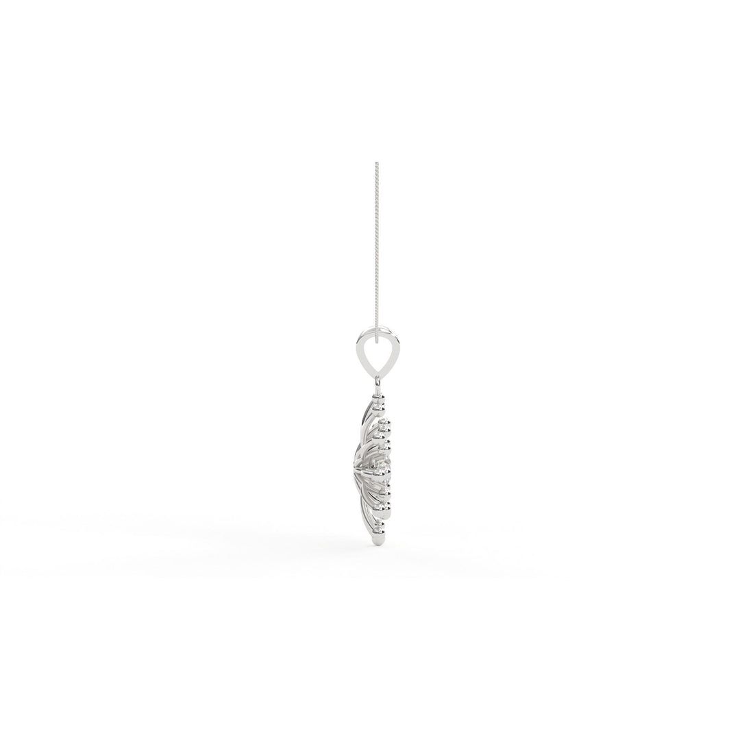 0.47 CT Lab-Grown Diamond Unique Floral Pendant Necklace | IGI Certified | Elegant Design