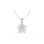 Load image into Gallery viewer, 0.47 CT Lab-Grown Diamond Flower Pendant Necklace | Solid Gold | Elegant Floral Design
