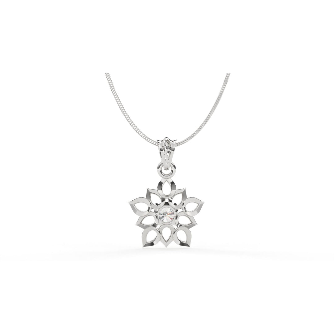 0.47 CT Lab-Grown Diamond Flower Pendant Necklace | Solid Gold | Elegant Floral Design