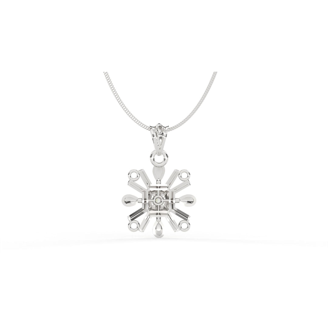 0.22 CT Round Lab-Grown Diamond Floral Pendant Necklace | Solid Gold | Delicate Petal Design
