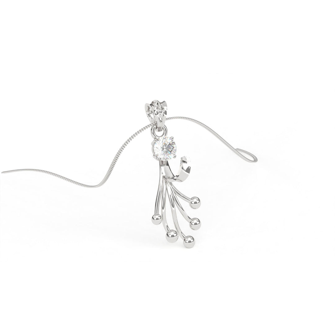 0.47 CT Lab-Grown Diamond Unique-Line Ball Pendant Necklace | Solid Gold | Modern Design