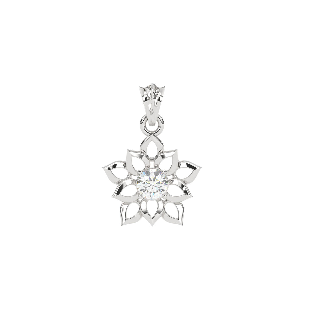 0.47 CT Lab-Grown Diamond Flower Pendant Necklace | Solid Gold | Elegant Floral Design