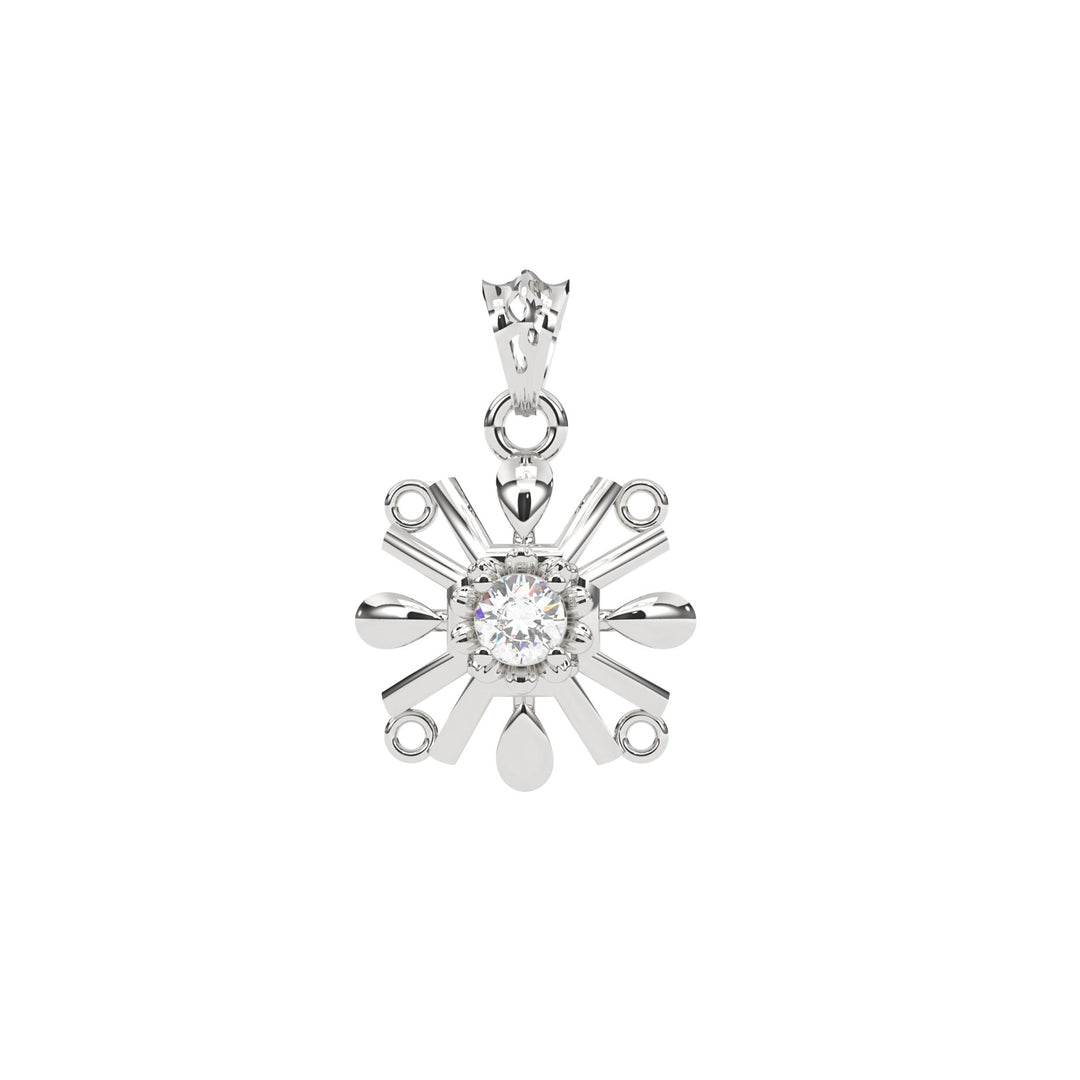 0.22 CT Round Lab-Grown Diamond Floral Pendant Necklace | Solid Gold | Delicate Petal Design