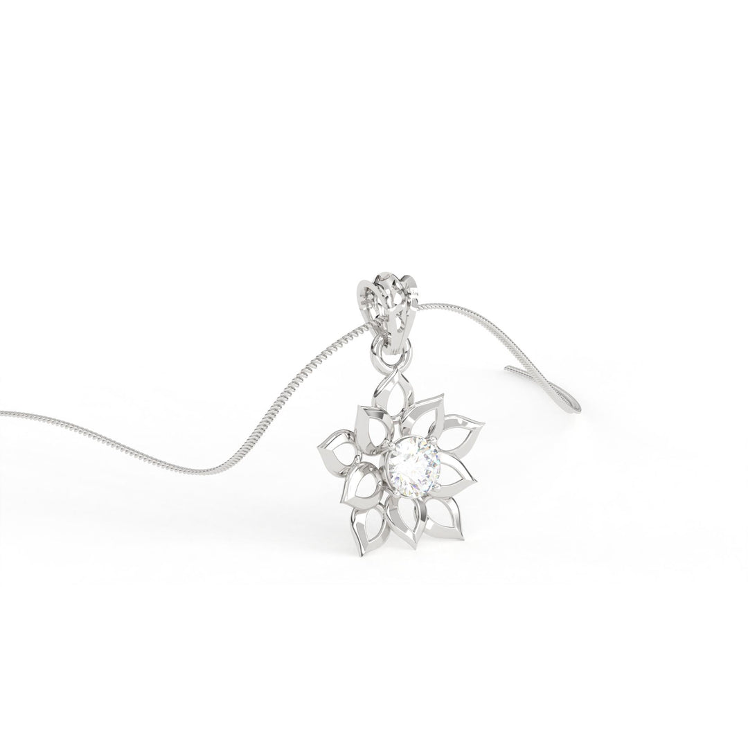 0.47 CT Lab-Grown Diamond Flower Pendant Necklace | Solid Gold | Elegant Floral Design