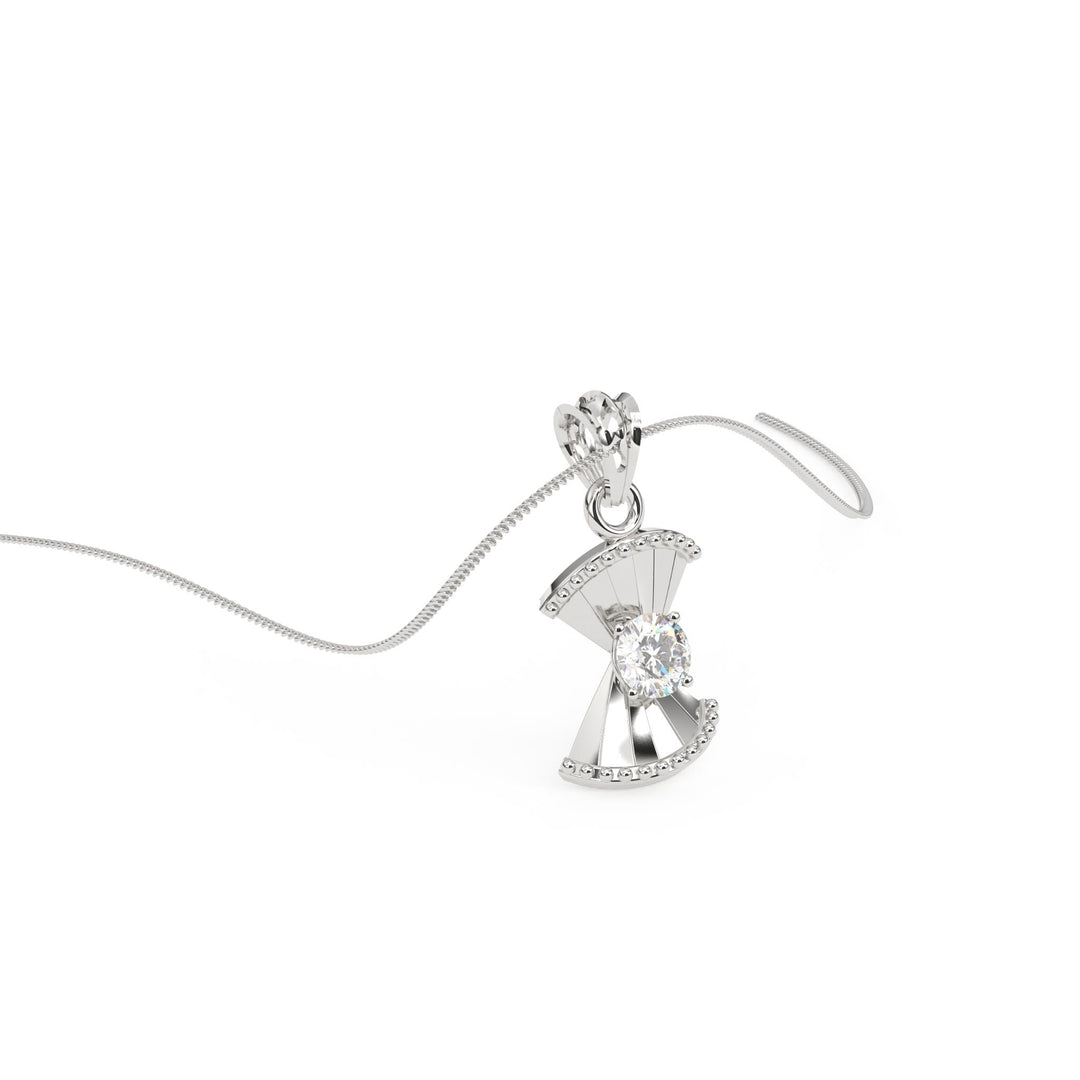 0.47 CT Lab-Grown Diamond Blade & Ball Pendant Necklace | Solid Gold | Modern Design