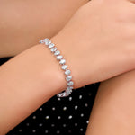 Load image into Gallery viewer, 11.30 CTW Pear Lab-Grown Diamond Tennis Bracelet in 14K White Gold – IGI Certified
