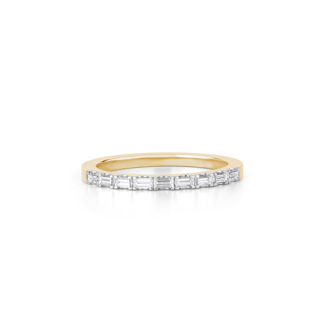 0.32 CTW Emerald Lab-Grown Diamond Half Eternity Wedding Band Ring in 14K Yellow Gold – IGI Certified