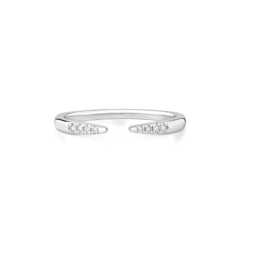 0.06 CTW Round Lab-Grown Diamond Open Wedding Band Ring in 14K White Gold – IGI Certified