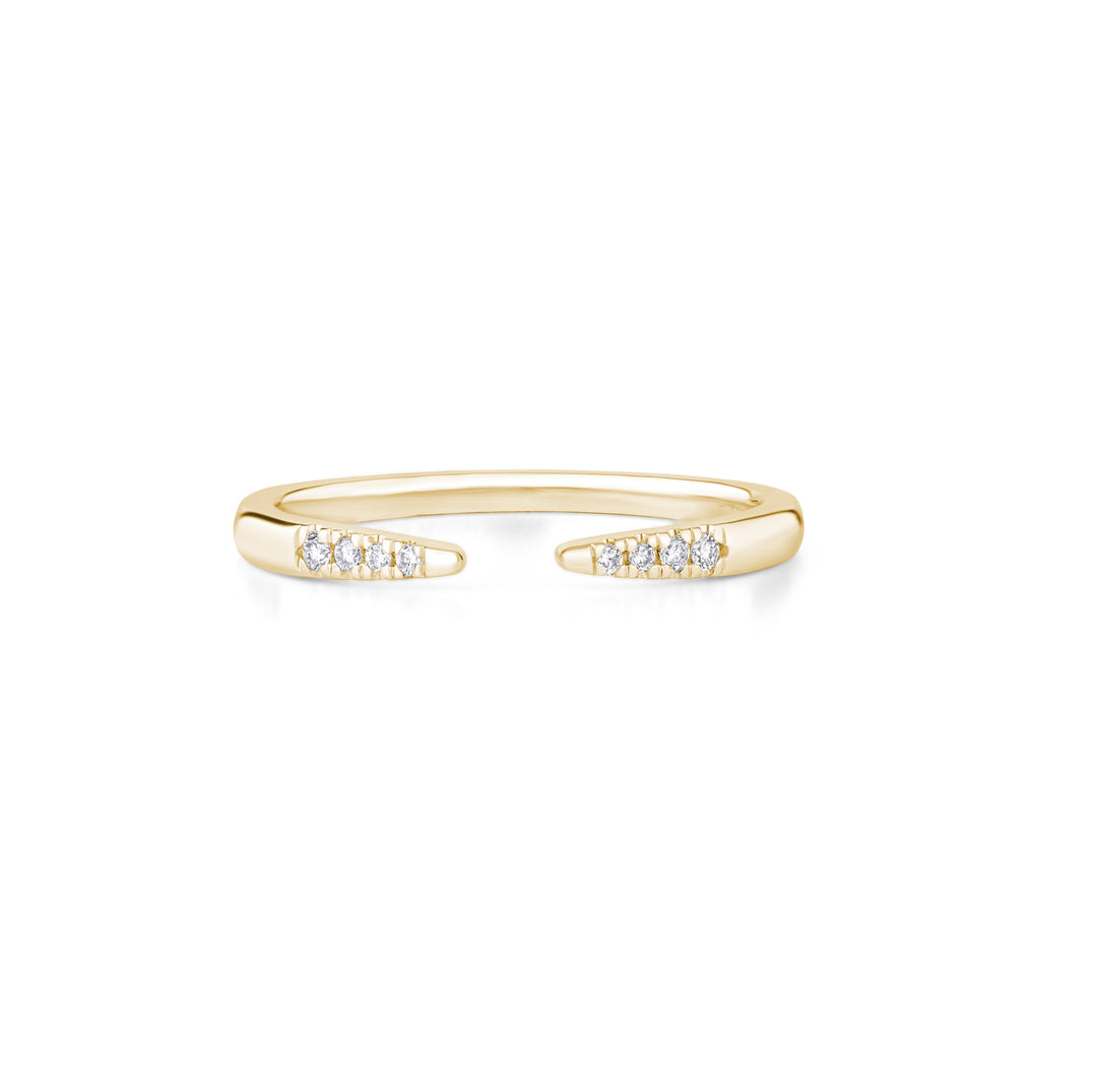 10K Gold Classic Round Cut Open Diamond Ring