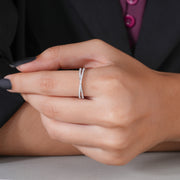 0.30 CT Lab-Grown Diamond Twisted Half Eternity Ring | Stackable Band