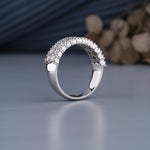 Load image into Gallery viewer, 18K White Gold Two Row Lab Diamond Half Eternity Wedding Band Ring

