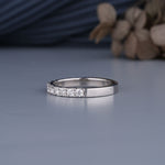 Load image into Gallery viewer, 10K White Gold Round Cut Diamond French Pave Half Eternity Ring

