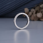 Load image into Gallery viewer, 10K White Gold Round Cut Diamond French Pave Half Eternity Ring
