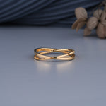Load image into Gallery viewer, 14K Yellow Gold Round Cut Diamond Twisted Half Eternity Ring

