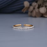 Load image into Gallery viewer, 10K Yellow Gold Round Cut Diamond Half Coverage Ring
