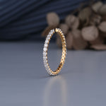Load image into Gallery viewer, 14K Yellow Gold Round Cut Diamond Half Coverage Ring
