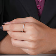 0.60 CT Lab-Grown Diamond Open Band Half Eternity Ring | Modern Stackable