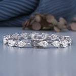 Load image into Gallery viewer, 14K White Gold Oval And Pear Cut Diamond Tennis Bracelet
