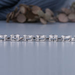 Load image into Gallery viewer, 18K White Gold Oval And Pear Cut Diamond Tennis Bracelet
