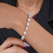 10.96 CTW Oval & Pear Diamond Tennis Bracelet – Lab‑Grown in Solid Gold