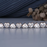 Load image into Gallery viewer, 14K Rose Gold Heart Cut Diamond Tennis Bracelet

