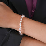 Load image into Gallery viewer, 14K Rose Gold Heart Cut Diamond Tennis Bracelet
