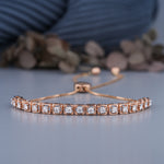 Load image into Gallery viewer, 10K Rose Gold Round Cut Diamond Squared Bracelet
