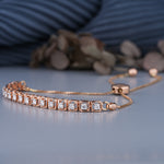 Load image into Gallery viewer, 18K Rose Gold Round Cut Diamond Squared Bracelet
