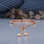 Load image into Gallery viewer, 18K Rose Gold Round Cut Diamond Squared Bracelet
