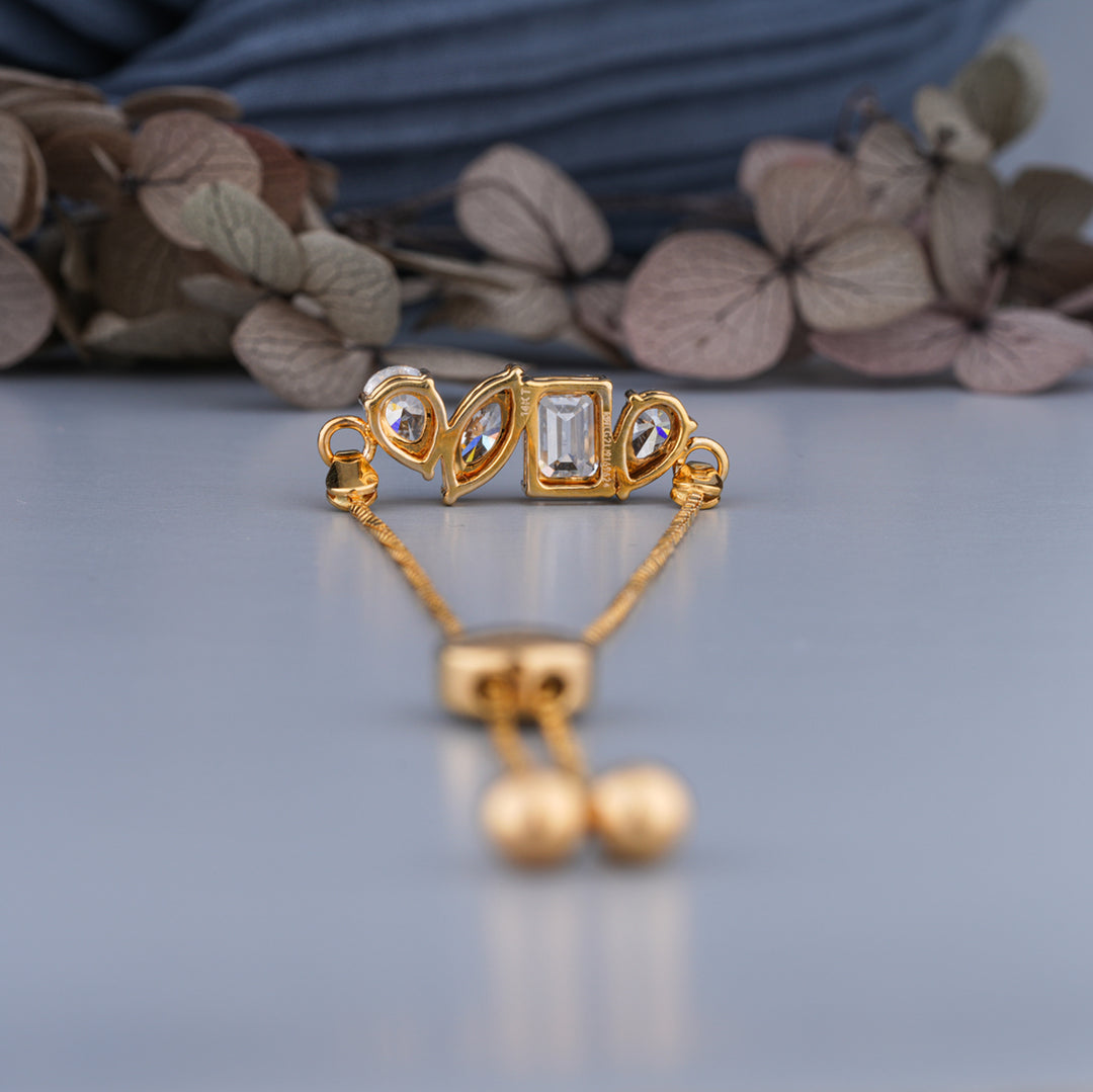 10K Yellow Gold Multi-Shape Diamond Chain Bracelet