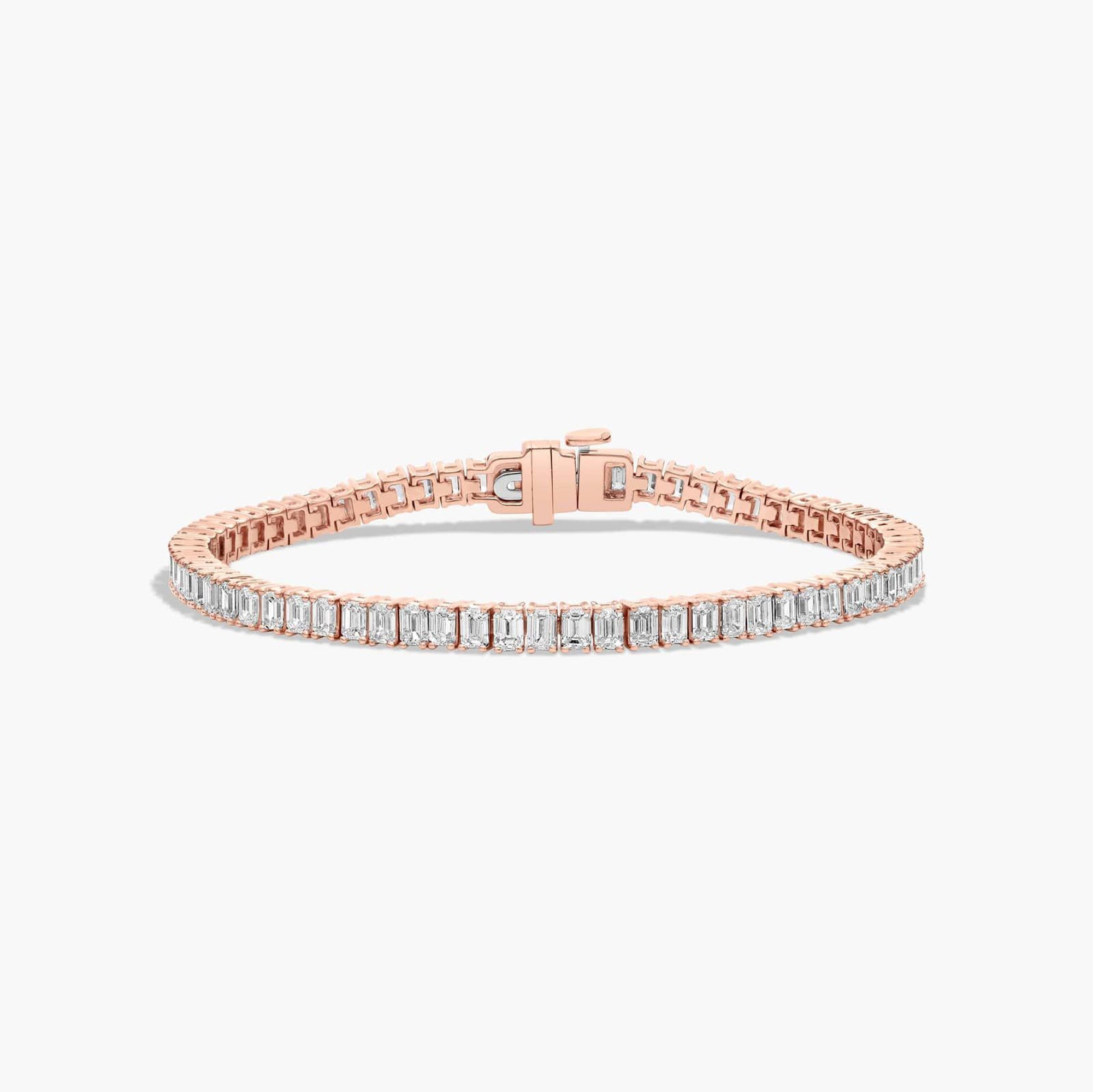 10K Gold Emerald Cut Diamond Tennis Bracelet
