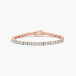 Load image into Gallery viewer, 10K Gold Emerald Cut Diamond Tennis Bracelet
