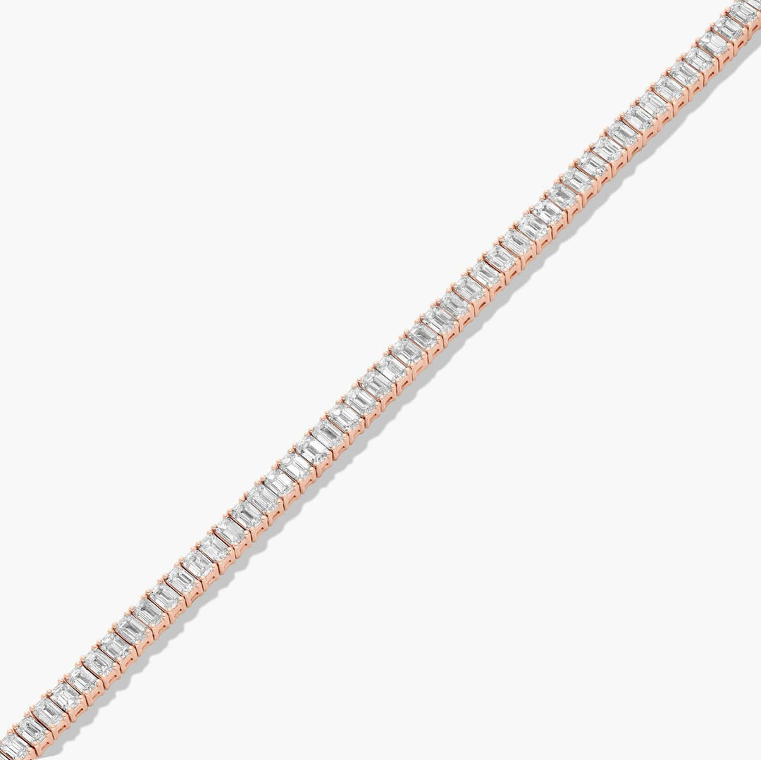 10K Gold Emerald Cut Diamond Tennis Bracelet