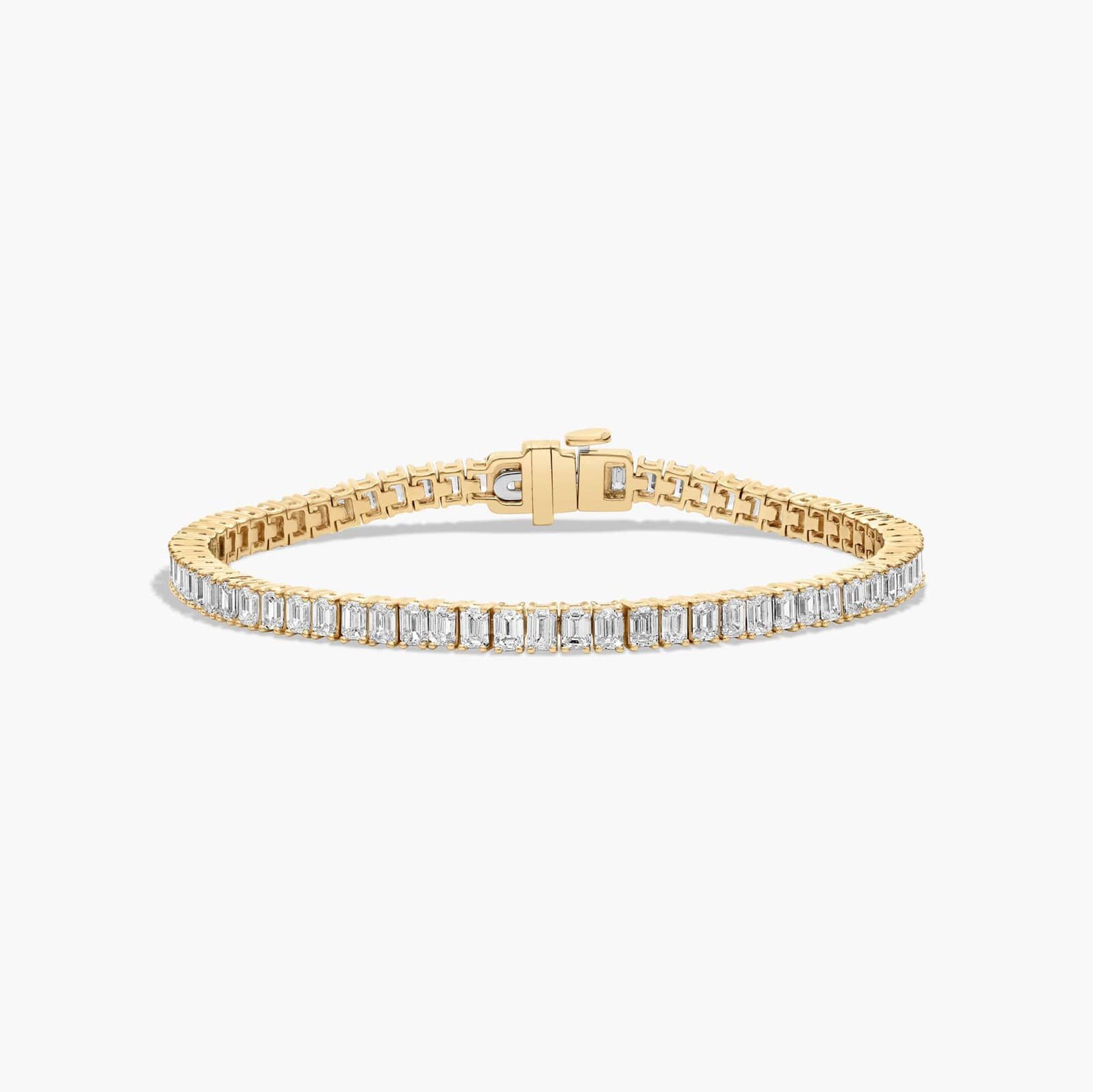 14K Gold Emerald Cut Diamond Tennis Bracelet