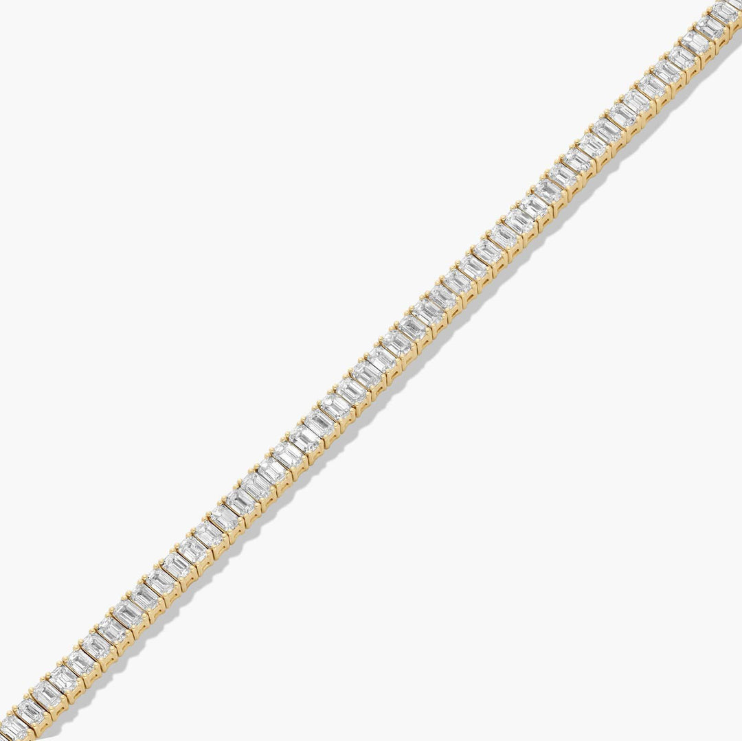 10K Gold Emerald Cut Diamond Tennis Bracelet