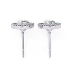 Load image into Gallery viewer, 14K Gold Pear And Round Cut Diamond Halo Earrings
