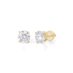 Load image into Gallery viewer, 14K Gold Classic Round Brilliant Cut Diamond Stud Earrings
