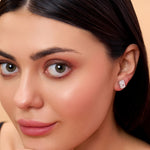 Load image into Gallery viewer, 18K Gold Radiant Cut Diamond Stud Earrings
