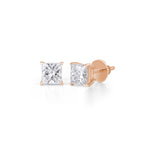 Load image into Gallery viewer, 10K Gold Princess Cut Diamond Stud Earrings
