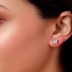 Load image into Gallery viewer, 2.05 CTW Princess Lab-Grown Diamond Stud Earrings in 14K Yellow Gold – IGI Certified
