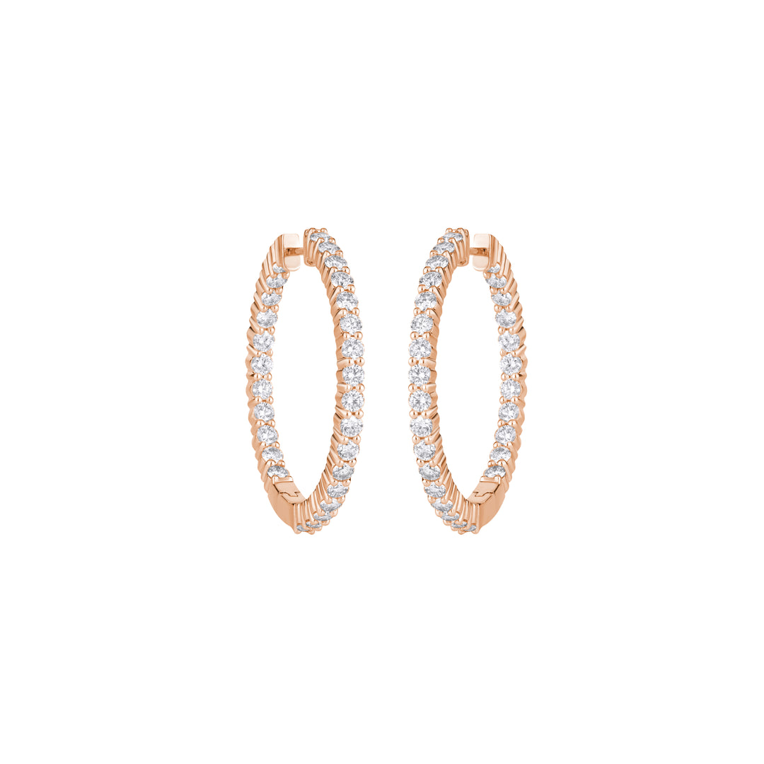 14K Gold Emilia Inside Out Diamond Hoop Earrings