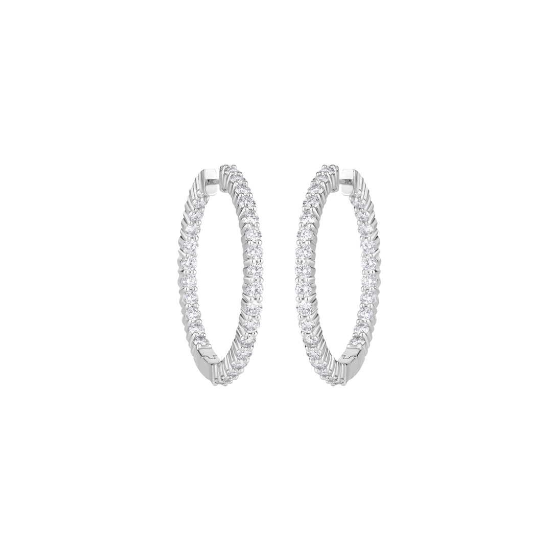 14K Gold Emilia Inside Out Diamond Hoop Earrings