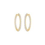 Load image into Gallery viewer, 14K Gold Emilia Inside Out Diamond Hoop Earrings

