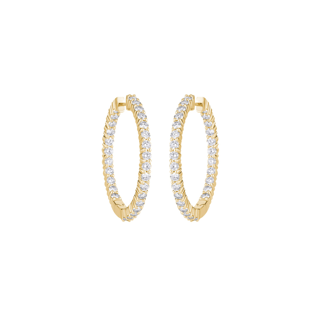 14K Gold Emilia Inside Out Diamond Hoop Earrings
